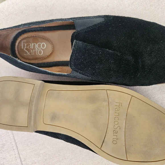 Franco Sarto Black Suede Loafers Size 10 - Picture 4 of 4